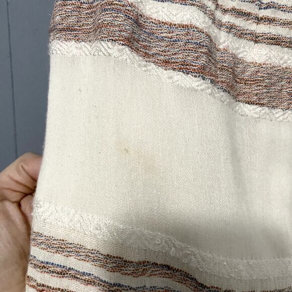 Anthropologie Holding Horses Avery Cream Striped Boho Wrap Mini Skirt 8 - Picture 7 of 10